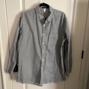 New Directions Boyfriend Style Houndstooth Button Down Size L